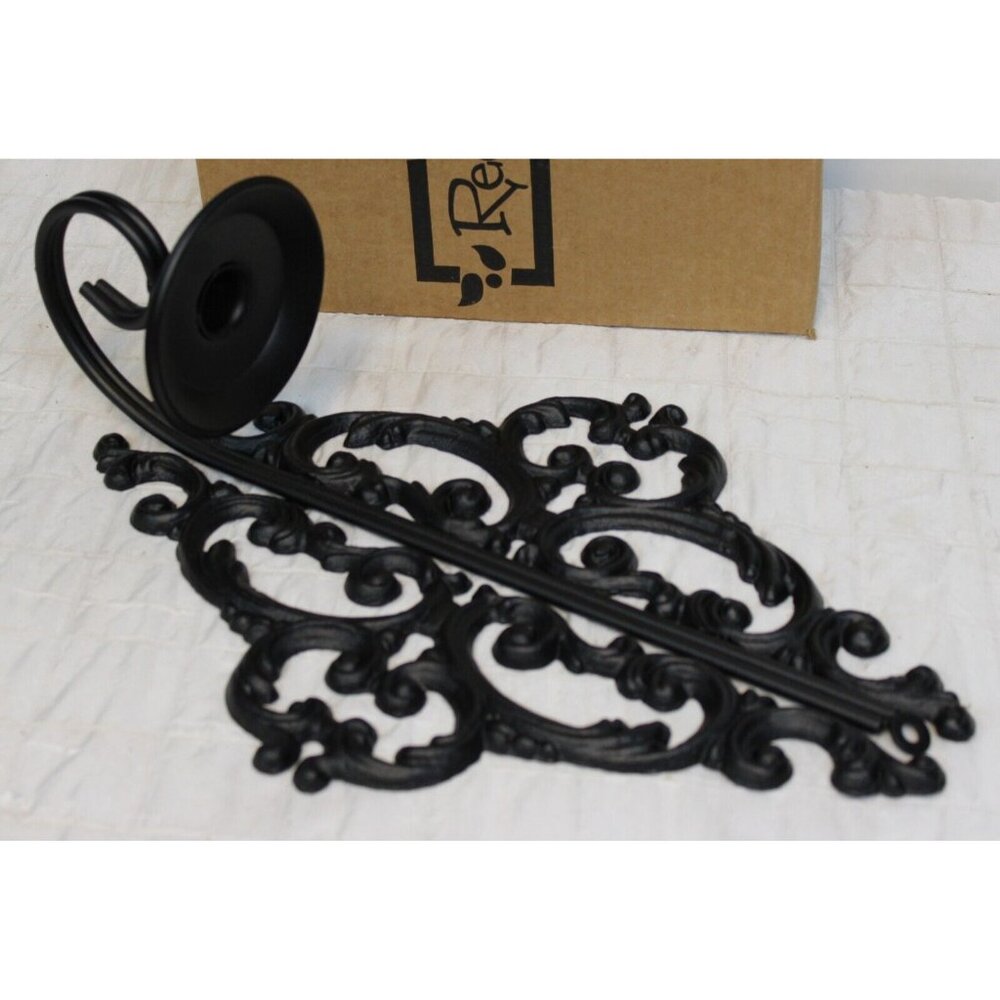 Southern Living Red Mountain Iron Black New Orleans Candle Wall Sconce - Picture 2 of 7